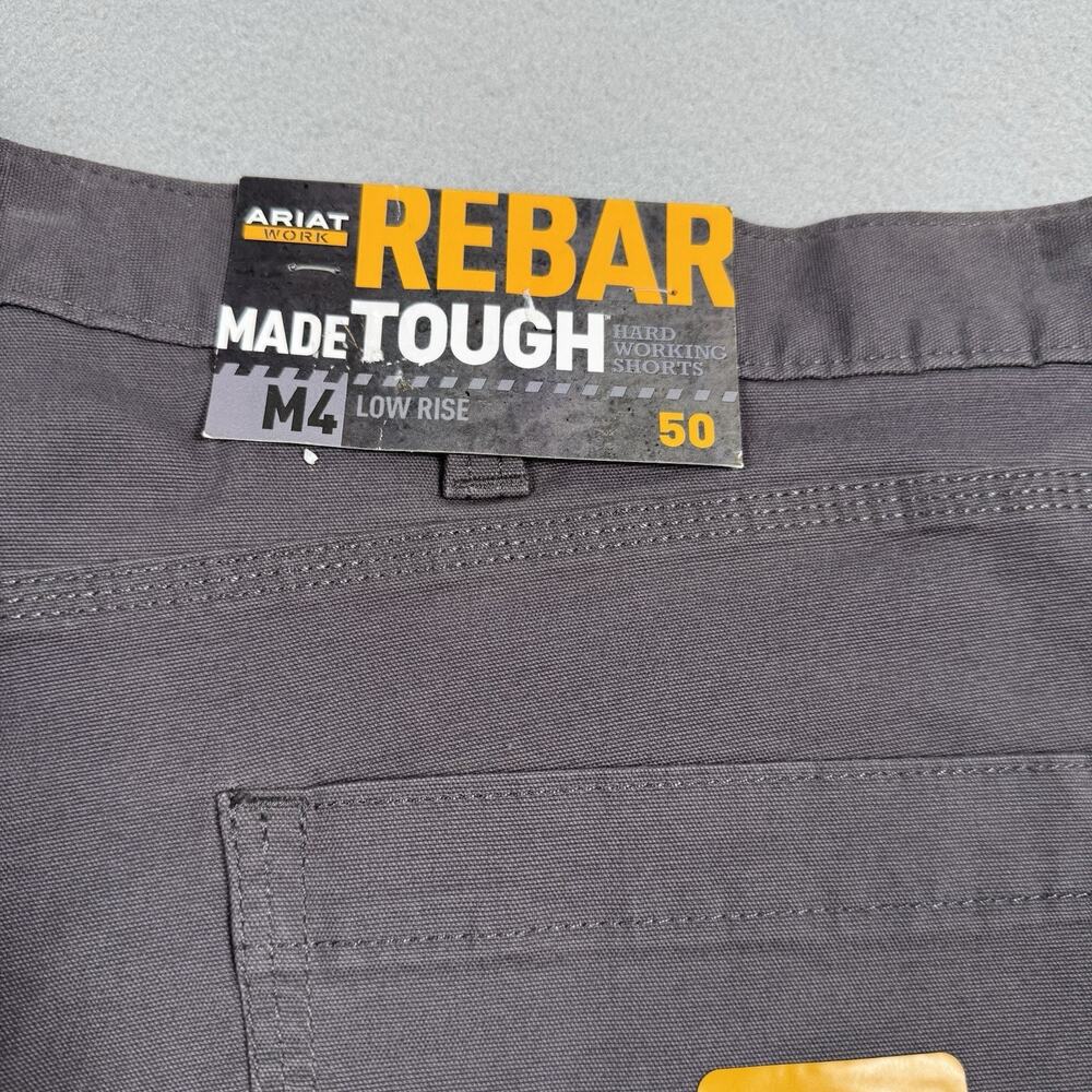 Ariat Rebar M4 Work Shorts Size 50 Gray DuraStretch Low Rise Mens Big Size - Picture 10 of 16
